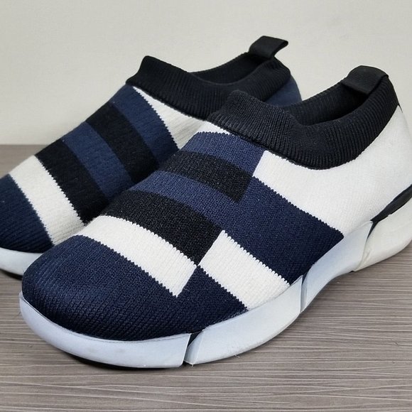 Stella McCartney Striped Knitted Slip on Sneaker, Womens Size 5 / 35 - Picture 1 of 12